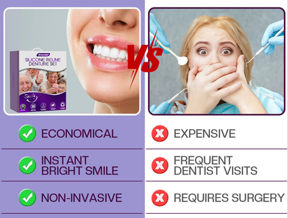 ✅Official Store | Bikenda® Silicone Reline Denture Set 🧑🏼‍⚕️American Dental Association (BDA) Recommendation 🍀 🍀