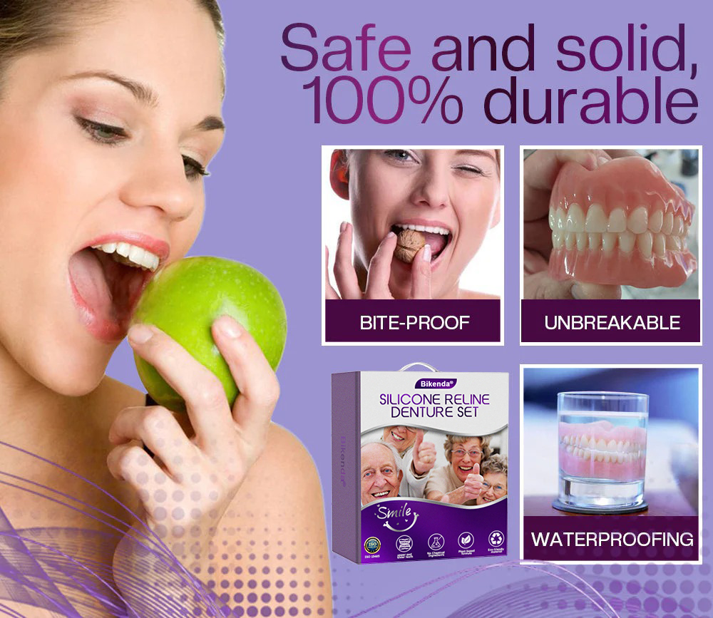 ✅Official Store | Bikenda® Silicone Reline Denture Set 🧑🏼‍⚕️American Dental Association (BDA) Recommendation 🍀 🍀