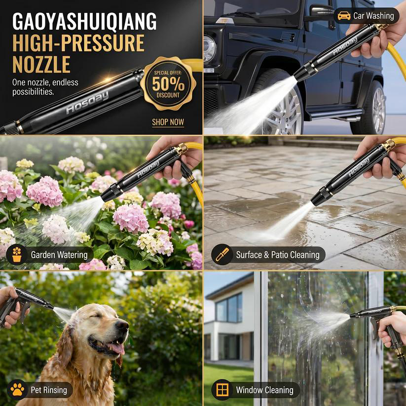 🚗LAST DAY 80% OFF ✨Hosday® Powerful High-Pressure Home Car Wash & Garden Sprayer