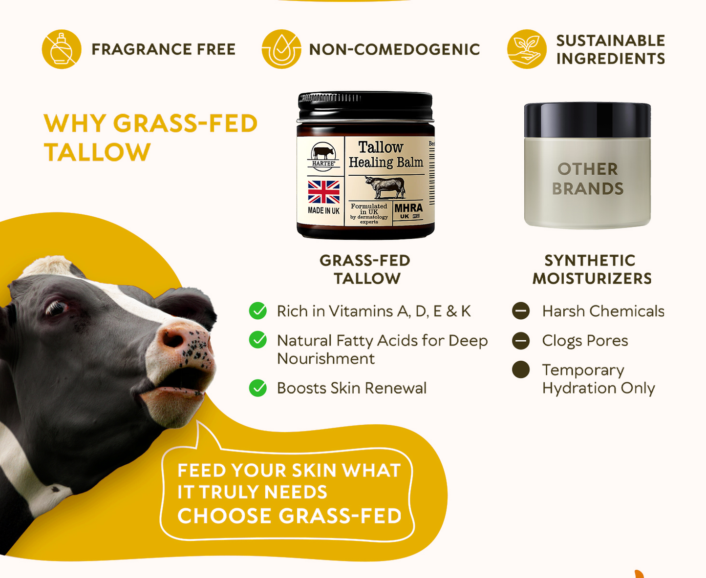 HARTEE® Tallow Healing Balm🐄（GMP Facility • FDA-Registered • Dermatologist Tested👨‍⚕️）Soothe eczema, psoriasis & rosacea—without steroids.🐄