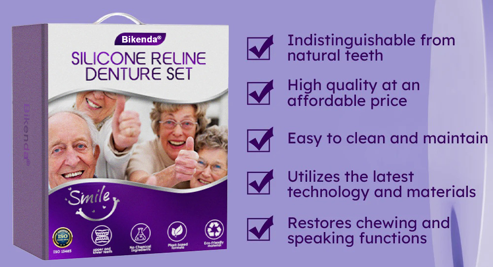 ✅Official Store | Bikenda® Silicone Reline Denture Set 🧑🏼‍⚕️American Dental Association (BDA) Recommendation 🍀 🍀
