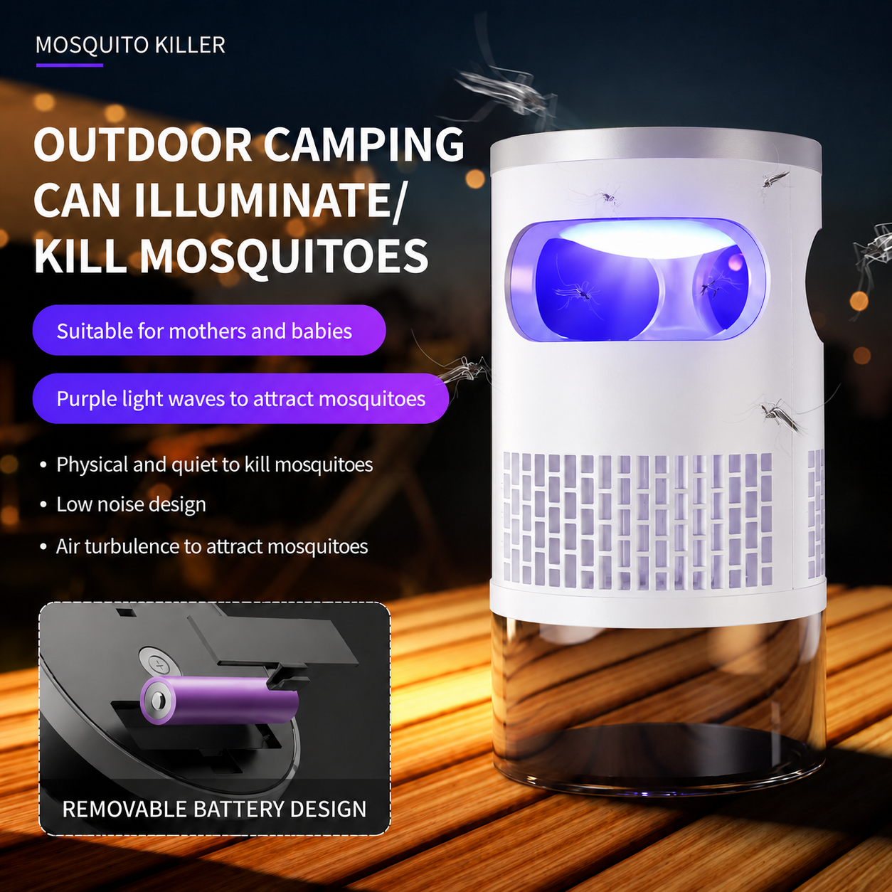 BVJ®🦟 49% OFF! UV Mosquito Killer Lamp – quiet, USB, chemical-free. 50K+ sold! 🔇🌙