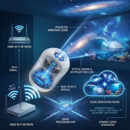 BVJ® Night Light Projector - Smart Holographic Star Projector